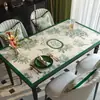 Protetor de mesa estilo vintage com padrão floral, toque de alta qualidade, textura de couro sintético, adequado para mesas de jantar e mesas de centro, lavável, à prova d'água e resistente ao calor
