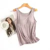Camiseta deportiva modal transfronteriza para mujer, con tirantes anchos, sin varillas y con copas incorporadas, adecuada para yoga, fitness y como prenda interior.