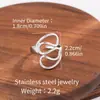 Anillos Abiertos de Acero Inoxidable Transfronterizos, Anillos Ajustables de Acero de Titanio que No se Desvanecen, Anillos Prensados en Aceite, Joyería de Mano al por Mayor