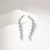 Nuevos pendientes de plata de ley S925 para mujer incrustados con circonita fila completa de diamantes pendientes pendientes pendientes borla transfronteriza