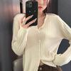 Vintage Twist All-match Sweater Coat Feminino 2024 Início do Outono Novo Suéter de Manga Longa com Decote Redondo Cardigan Top