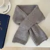 Bufanda Pequeña de Punto Simple de Lana para Mujer en Otoño e Invierno Estilo Coreano Rejuvenecedora Versátil Color Sólido Cálida Bufanda Cruzada de Lana