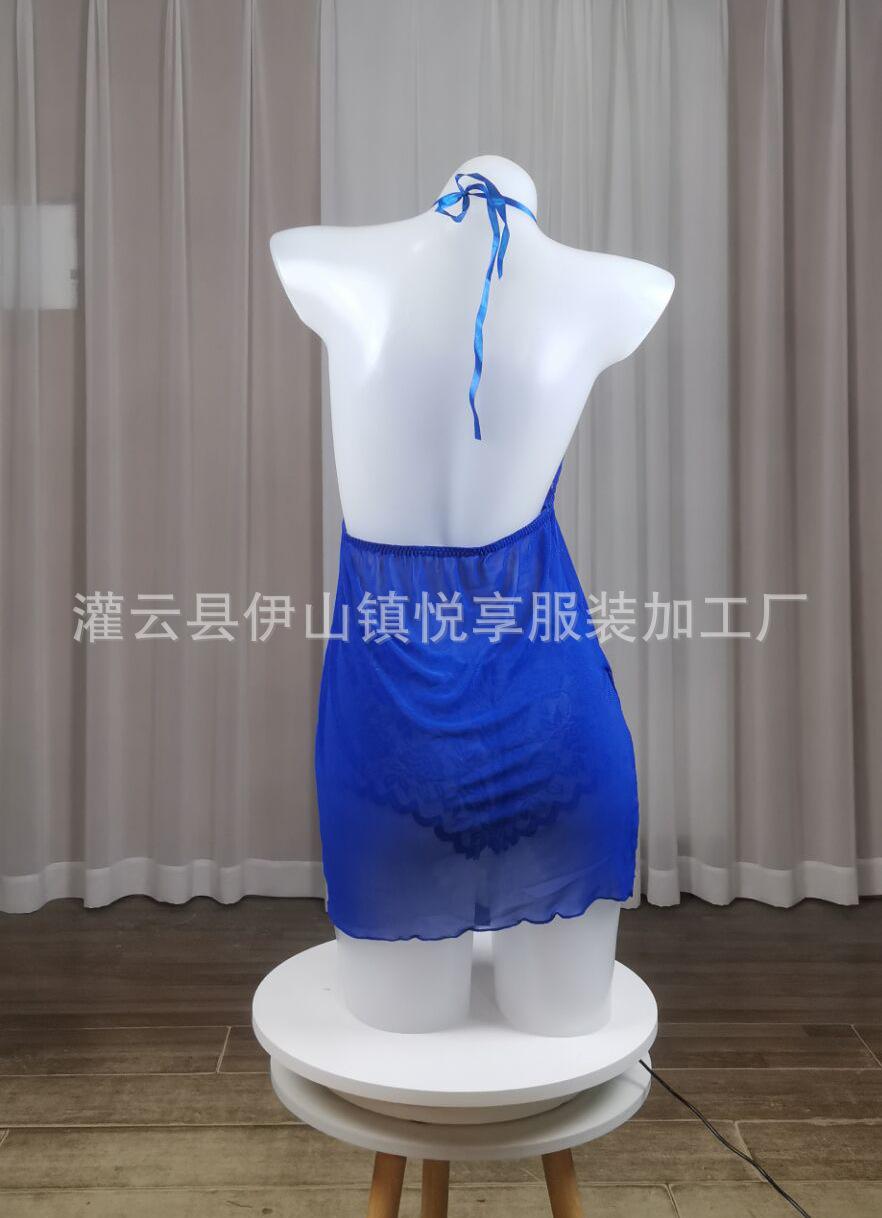 情趣内衣大码S-XXXL欧美外贸性感挂脖 蕾丝花边女士睡衣厂家批发