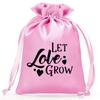 Bolsa de Regalo de Boda para Fiesta Deja Crecer el Amor Tema de Semillas Bolsa para Baby Shower Cordón Bolsillo con Cordón Bolsa de Tela Sading