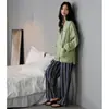 Pijama para Mujer Otoño 2025 Nuevo Algodón Puro Manga Larga Primavera y Otoño Ropa Casual Usable Primavera y Otoño Delgado Conjunto de Ropa para el Hogar