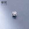 Cuentas Espaciadoras Cuadradas Geométricas de Cinco Pétalos de Plata Pura 999 para Pulsera Cuentas Sueltas Material de Cuerda para Manualidades DIY Accesorios S0722