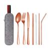 Juego de Vajilla de Acero Inoxidable de Amazon Pajita Cuchillo Tenedor Cuchara Palillos Juego de Siete Piezas Vajilla Portátil para Camping al Aire Libre Viajes