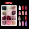 Unhas de Ballet Cor Sólida de Comprimento Médio, 288 Peças em uma Caixa, Embalagem com 12 Compartimentos, Item Popular de Comércio Exterior, Atacado de Fábrica
