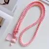 Cordón cruzado para teléfono móvil, cadena para colgar con diseño de dibujos animados tejido a la moda, con clip, funda para teléfono móvil fuerte y duradera, cordón anti-pérdida