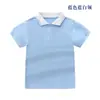 Camiseta de Algodón para Niños Manga Corta Azul Pupilos Uniforme Escolar Solapa Camiseta Blanca Verano Niñas Camisa Polo Blanca