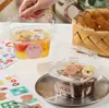 Caixa de Embalagem Plástica Transparente Portátil Cesta de Flores de Gelo em Pó Caixa para Bolo Assar Mousse Iogurte de Corte Grosso Frutas Piquenique Vazia