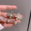 Pendientes de Clip Retro Estilo Hong Kong Color Borgoña para Orejas sin Perforar, Pendientes de Perla Femeninos y de Alta Gama para Viajes, Pendientes de Moda