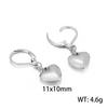 Conjunto de pendientes de acero inoxidable con forma de corazón para mujer, joyería de estilo sencillo con forma de rueda de tarjeta, cadena de clavícula, pequeños pendientes de amor