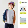 Compra 2 artículos y obtén 5 yuanes de descuentoRopa infantil de Dudu, camisetas infantiles, ropa de otoño, tops elegantes de manga larga para niños, tops de otoño para niñas