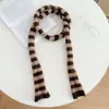 Bufanda de Punto Color Block Hecha a Mano de Moda Estilo Coreano para Hombres y Mujeres, Calentador de Cuello Versátil con Atmósfera Japonesa, Bufanda Pequeña tipo Baguette