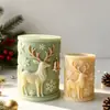 Jiahuimei Decorações de Natal Floco de Neve Vela Perfumada Cilíndrica Molde de Silicone