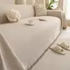 Toalla de Sofá de Color Sólido Simple Todas las Estaciones Universal Nuevo Estilo Algodón Falso Lino Resistente a Arañazos Funda Completa para Sofá Manta Tela Cubierta