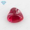 Huagang gema coração- em forma de plana face lisa 5# corindo vermelho pedra nua sintética pombo liso hemoglobina diamante atacado