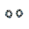 Pendientes de botón de circonita de colores simples y de moda estilo coreano para mujer, pendientes de diseño de lujo de alta gama de nicho, pendientes de temperamento de lujo ligero y sofisticado