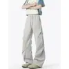 Estilo Fino de Verão Versátil Modelagem Solta Design Moderno Estilo Americano Calças Longas Frescas para Homens e Mulheres