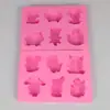 Al por mayor en stock Molde de silicona para pastel de los 12 signos del zodíaco de 6 piezas Molde para jabón de chocolate Molde para gelatina Molde para yeso de aromaterapia Dibujos animados