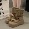 Sandalias Romanas de Verano 2026, Estilo de Celebridad de Moda, Versátiles, con Tira en el Dedo del Pie, de Caña Alta, Retro Francés, Suela Gruesa