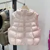Chaleco de Plumas con Capucha Talla Grande para Mujer 2026 Otoño Invierno Nuevo Diseño Simple Versátil Chaleco Chaleco Coreano