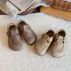 Zapatos Birkenstock para niños, nueva colección primavera/otoño 2026, mocasines retro estilo coreano para niñas, de piel suave y suela blanda