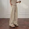 Calça masculina cor de damasco estilo old money, calça larga de perna ampla, leve, respirável e de secagem rápida para o verão, calça casual com sensação relaxada e descontraída