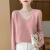 Suéter de Tricô Peça Única Sem Costura Outono e Inverno Gola V Feminino Multicor Versátil Estilo Preguiçoso Outerwear Suéter de Manga Longa Feminino Guangzhou Shisanxing
