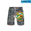 Verano AliExpress nuevo japonés difuso pequeño mar 3D impresión a color shorts casuales pantalones de playa
