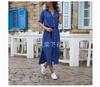 Explosões de Primavera e Outono eBay AliExpress Novo Vestido Longo com Fenda e Cinto Original 6 Cores em estoque