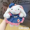 Chaveiro de Pelúcia Original de Coelho com Orelhas Caídas Fantasiado de Princesa Exquisito High-End Pingente de Mochila Venda por Atacado
