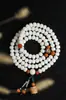 Pulseira de Bodhi de Jade Branco Hainan para Lançamento Alto Pulseira de Bodhi Colar Longo com Borla Anel de Corrida Wen Brinquedo Rosário Antigo de Mão