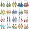 5D20 Par de Pendientes de Pintura de Diamantes Joyería Pendientes de Arte de Diamantes traje Pendientes Colgantes DIY Joyería Vintage Mano
