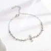 Pulsera Original Cruz Starburst para Mujer Plata de Ley 925 Corazón Pulsera de Nácar Personalizada Nicho Pulsera de Circonita Micropavimentada