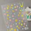 Pegatinas de Uñas de Margarita Blanca 5D en Relieve Estéreo Margarita Fresca Pegatinas de Uñas DIY Accesorios Estilo Ca