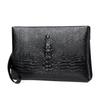Bolsa de Mão com Estampa de Crocodilo Carteira de Negócios Masculina de Grande Capacidade Clutch Longa Bolsa Envelope Bolsa Social Juvenil