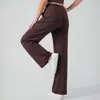 Calça de yoga feminina larga transfronteiriça europeia e americana, 82,5% nylon, 17,5% elastano, modelagem solta, sensação de pele, cintura alta, calça esportiva casual