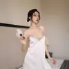Sexy Camisón Fino con Tirantes, Espalda Descubierta y Abertura, Estilo Princesa Puro y Atrevido, Dulce Camisón, Venta al por Mayor Transfronteriza