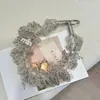 Goma para el pelo de malla con lunares estilo coreano, correa para teléfono con letras de diamantes brillantes, cadena colgante de tela para bolsos de niñas y accesorios para llaves