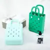 Nuevas Explosiones EVA Bolsa Portátil con Agujeros Impermeable Bolsa de Playa DIY Verano Creativa Linda Bolsa Cuadrada Pequeña Bolsa Nueva