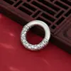 Prata Pura 999 Padrão Nuvem Círculo de Prata Fivela da Paz Contas Espaçadoras de Prata Dura 3D Pulseira de Corda Trançada DIY Colar Acessórios da Moda Nacional
