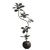Árbol de Goma Black Diamond Planta Verde Artificial Decoración de Sala de Estar de Lujo de Gama Alta Planta Falsa Biónica Grande de Pie Estilo Wabi-Sabi