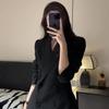 2025 Super Caliente Otoño Nuevo Estilo Único Super Atractiva Elegante Dama Gama Alta Doble Botonadura Chaqueta de Traje Negra para Mujer