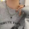 Colar Preto com Strass Estilo Doce Cool Novo Design de Nicho Feminino Colar Hip-hop ins Corrente de Suéter em Aço Titânio