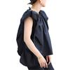 Grulla Seca Primavera y Verano Nuevo Estilo Japonés Simple Moderno Estilo Francés Romántico Hombro Volado Pequeño Camisa sin Mangas Holgada Adelgazante