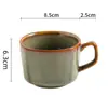 Taza Retro, Taza de Café Americana, Juego de Taza y Platillo de Cerámica Torneada en Horno, Taza de Té de la Tarde para la Oficina, Taza de Agua, Taza de Pareja