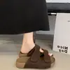 Pantuflas Estilo Birkenstock de Suela Gruesa para Mujer, Nuevas Sandalias Slip-On Antideslizantes Retro de Verano 2026 para Mujeres Embarazadas, Sandalias de Playa Versátiles