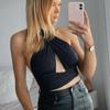 Comercio exterior Europa y Estados Unidos Transfronterizo Mujeres 2022 Nueva Moda Primavera y Verano Cuello en V Sin Tirantes Tirantes Sin Espalda Top Sexy Sin Tirantes